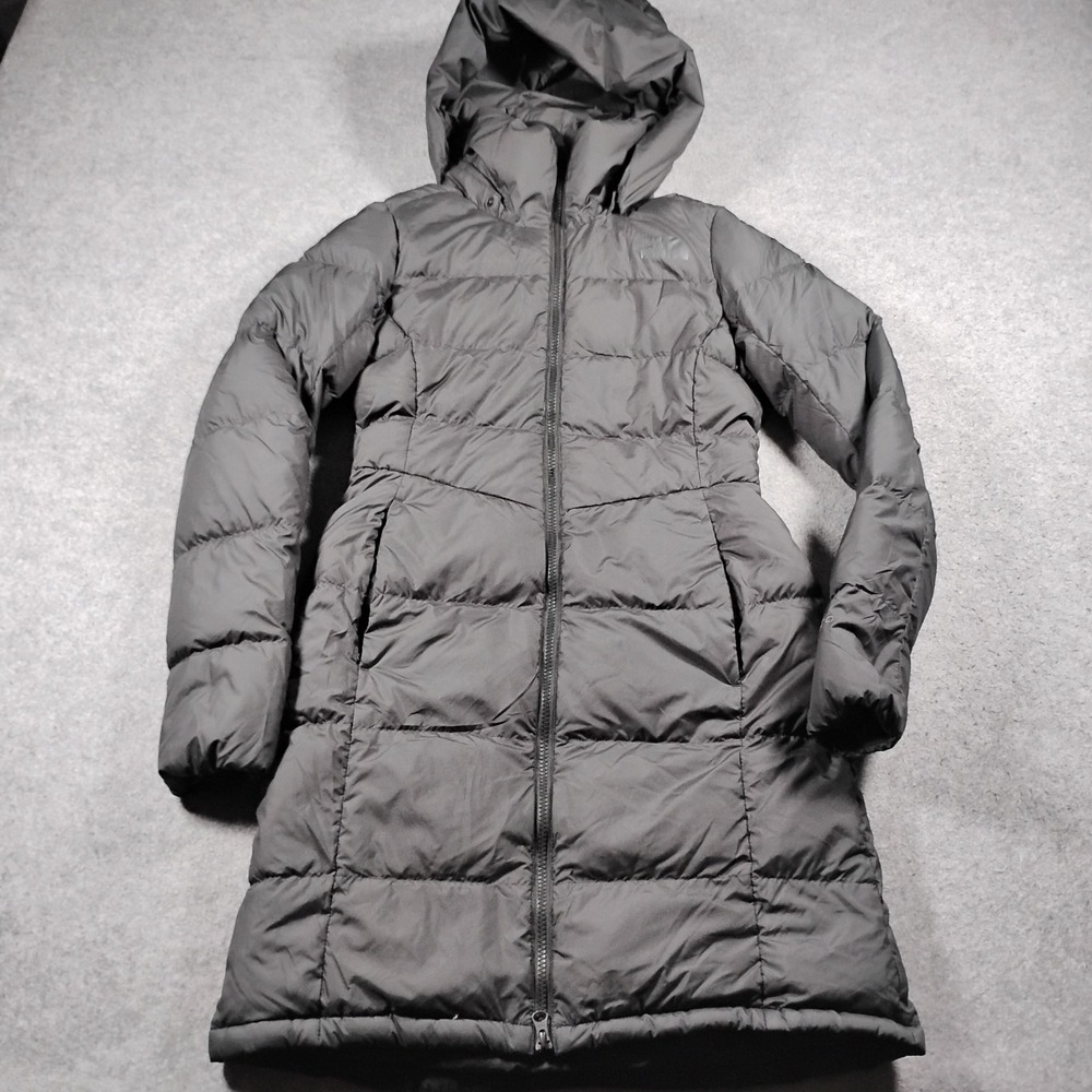 The North Face Metropolis Parka 600 Down Hooded Puffer Jacket Black Womens XS